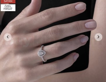 Damlacık Taş Detaylı Gümüş Yüzük