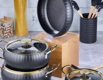 Granit Döküm Tencere & Tava Seti – Şıklık ve Dayanıklılık Bir Arada