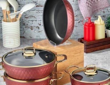 Derin Granit Döküm Tencere Seti – Dayanıklı, Yapışmaz, Uzun Ömürlü