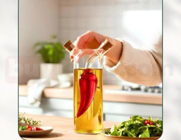 İçi Figürlü Cam Yağlık & Sirkelik (Biber Detaylı)