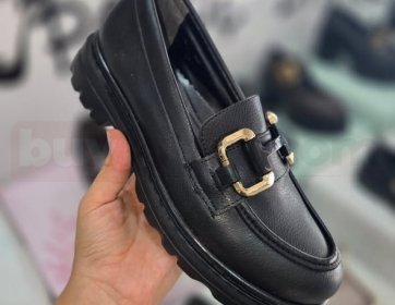 Kadın Kalın Taban Tokalı Loafer Ayakkabı