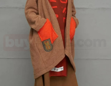 Kahverengi Oversize Kaban ve Uzun Elbise Kombini