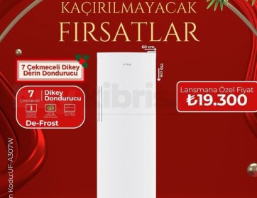 7 çekmeceli dikey dondurucu