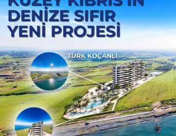 Gaziveren Lefke’de Denize Sıfır Satılık Daireler – Türk Koçanlı, Tam Deniz Manzaralı, Yatırımlık Proje