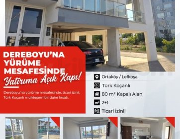 Ortaköy’de Dereboyu’na Yakın Satılık Ticari İzinli 2+1 Daire