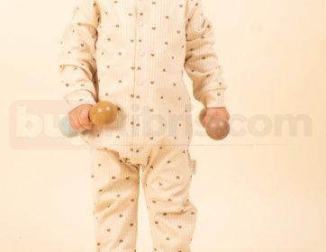 Minik Desenli Ribanalı Bebek Tulum