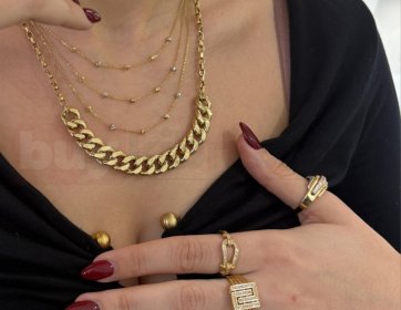 Altın Renk Katmanlı İnce Zincir Kolye