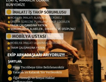 Mobilya ustası, iş takip sorumlusu