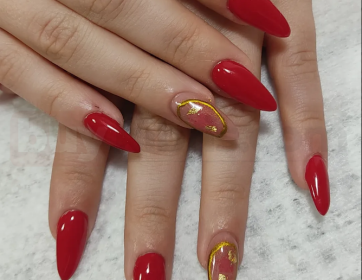 Parlak Kırmızı Uzun Badem Model