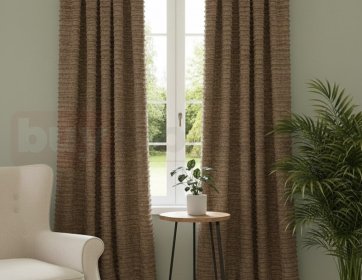 Doğal Dokulu Kahve Fon Perde Modeli