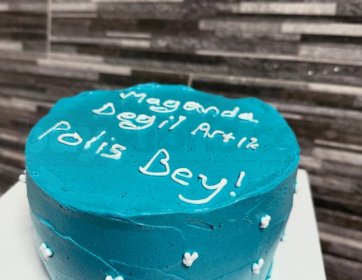 Mavi Kişiye Özel Mesajlı Pasta