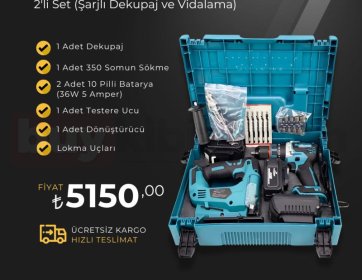 Dawreek 2’li Şarjlı Dekupaj ve Vidalama Seti