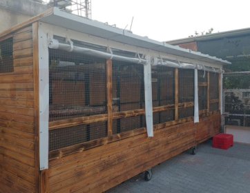 Mobil Ahşap Kaplamalı Şeffaf Tente Sistemi