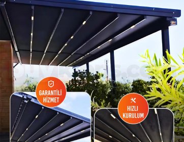 Modern Tasarımlı Otomatik Pergola Sistemi