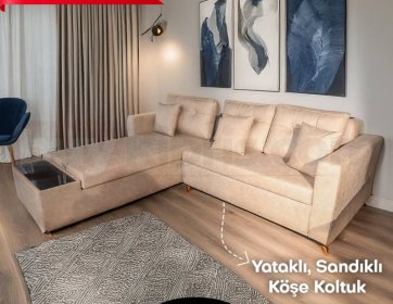 Yataklı, Sandıklı Köşe Koltuk – Fırsat Ürünü