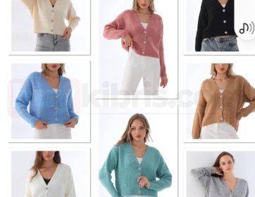 V Yaka Düğmeli Triko Hırka