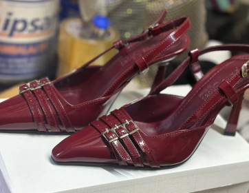 Bordo Rugan Kadın Topuklu Ayakkabı