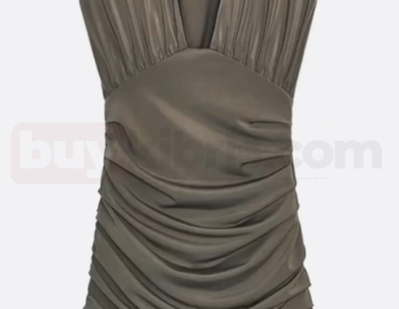 Kadın Drapeli V Yaka Mini Elbise