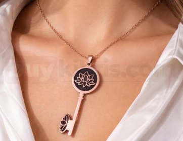 Malzeme bakır tasarım kolye