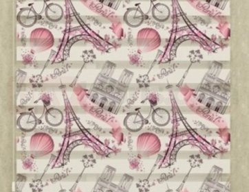 Paris Temalı Dekoratif Zebra Perde