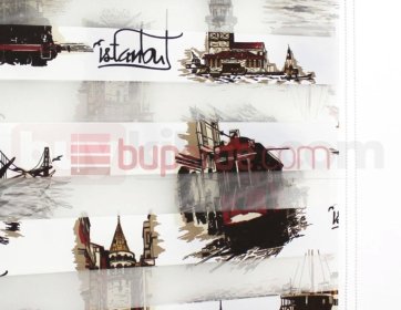 İstanbul Desenli Modern Zebra Perde