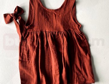 Doğal Dokulu Kız Çocuk Elbise