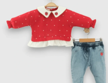 Kız Bebek Süveterli 2’li Takım