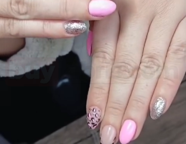 Leopar Desenli Pembe Tırnak Modeli