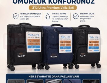 Kıbrıs Valiz Seti – Ultra Premium Kumaş Bavul ve Seyahat Çantası Seti