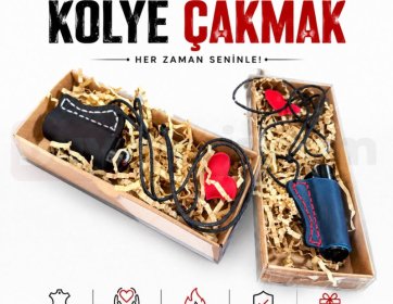 Kıbrıs Kolye Çakmak – El Yapımı Deri Tasarımlı Şık Çakmak Modeli
