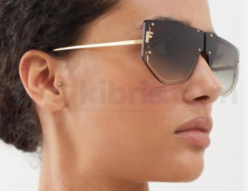 Fendi Gold Detaylı Maskeli Kadın Güneş Gözlüğü