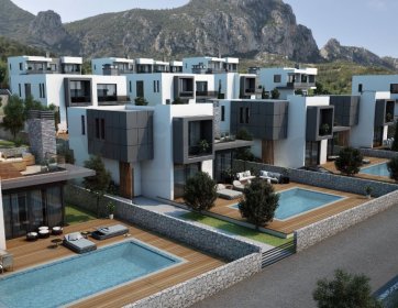 Girne Karmi Bölgesinde Doğa İle İç İçe Dağ ve Deniz Manzarasına Sahip Ultra Lüks Villalar Satılık