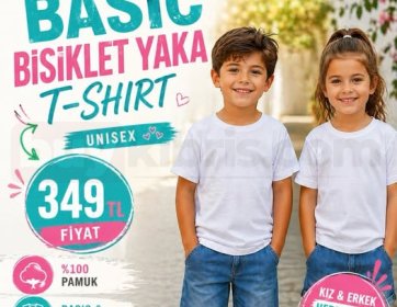 Basic bisiklet yaka t-shirt
