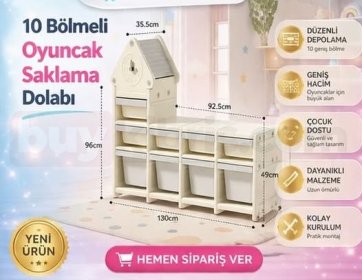 10 bölmeli oyuncak saklama dolabı