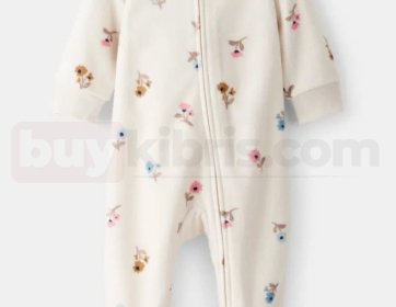 Carter’s Çiçek Desenli Kız Bebek Polar Tulum