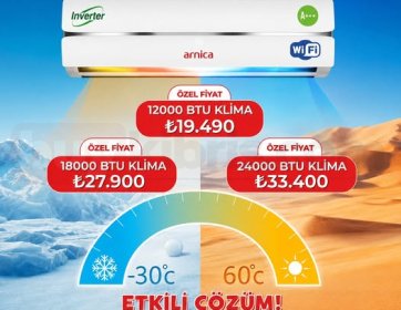 Arnica Inverter Wi-Fi Klima Serisi (12.000 / 18.000 / 24.000 BTU)