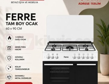 Ferre 60x90 Tam Boy Gazlı Ocak
