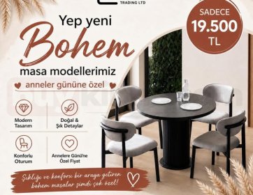 Şıklık ve Konforu Bir Araya Getiren Bohem Masa Takımı