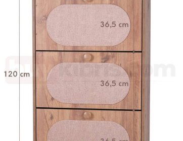 3 Kapaklı Ahşap Ayakkabılık