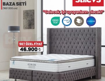 Stilevs Cyristalin Sandıklı Baza Seti 160x200 cm