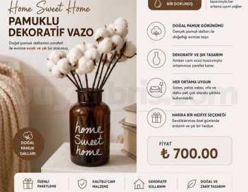 Pamuklu Dekoratif Vazo