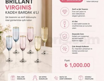 Brillant Virginis Kadeh Bardak Seti 6'lı