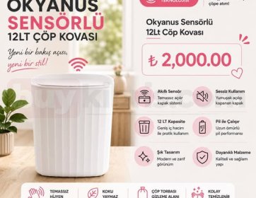 Pamy Home Okyanus Sensörlü 12 LT Çöp Kovası
