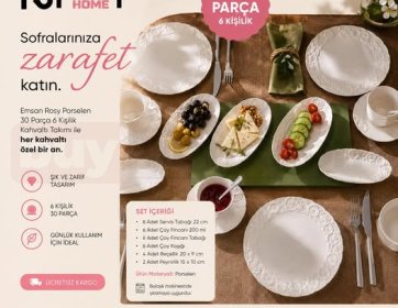  Emsan Rosy 30 Parça 6 Kişilik Kahvaltı Takımı